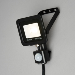 2 Pack of Stanley 10 Watt LED Slimline Outdoor Flood Lights with PIR Sensor - Black - thumbnail 2