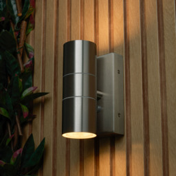 Kenn 2 Light Outdoor Up and Down Wall Light with Photocell - Stainless Steel - thumbnail 6