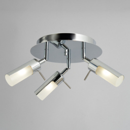 Palma 3 Light Ceiling Spotlight Plate - Chrome - thumbnail 2