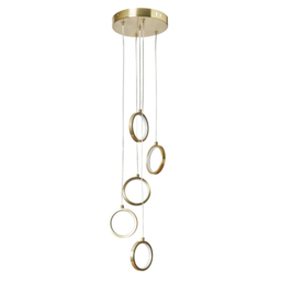 Paola 5 Light LED Ring Cluster Ceiling Pendant - Satin Brass - thumbnail 5