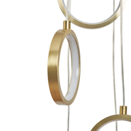 Paola 5 Light LED Ring Cluster Ceiling Pendant - Satin Brass - thumbnail 6