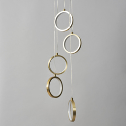 Paola 5 Light LED Ring Cluster Ceiling Pendant - Satin Brass - thumbnail 3