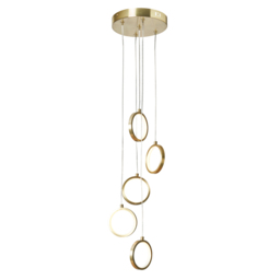 Paola 5 Light LED Ring Cluster Ceiling Pendant - Satin Brass - thumbnail 1