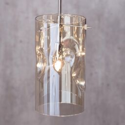Visconte Monet 3 Light Champagne Tinted Glass Ceiling Pendant - Chrome - thumbnail 4
