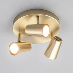 Chobham 3 Light Adjustable Ceiling Spotlight Plate - Satin Brass - thumbnail 2