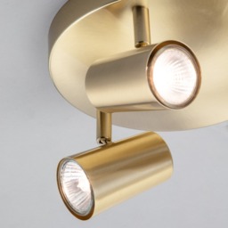 Chobham 3 Light Adjustable Ceiling Spotlight Plate - Satin Brass - thumbnail 4
