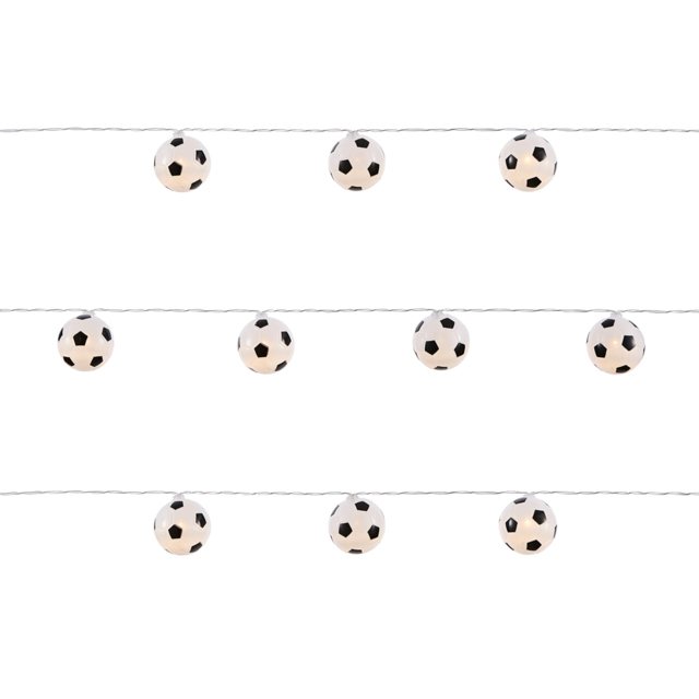 Glow LED Football String Lights - Black & White - image 1