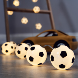 Glow LED Football String Lights - Black & White - thumbnail 8