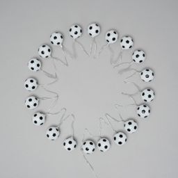 Glow LED Football String Lights - Black & White - thumbnail 3
