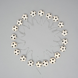 Glow LED Football String Lights - Black & White - thumbnail 2