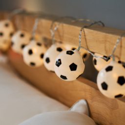 Glow LED Football String Lights - Black & White - thumbnail 7