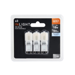 3 Pack of 2 Watt LED G9 Non-Dimmable Capsule Light Bulbs - Cool White - thumbnail 2