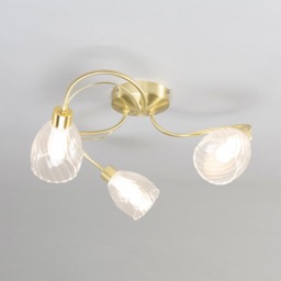 Cora 3 Light Tangle Flush Bathroom Ceiling Light - Satin Brass - thumbnail 2