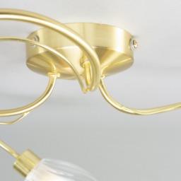 Cora 3 Light Tangle Flush Bathroom Ceiling Light - Satin Brass - thumbnail 4