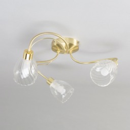 Cora 3 Light Tangle Flush Bathroom Ceiling Light - Satin Brass - thumbnail 3