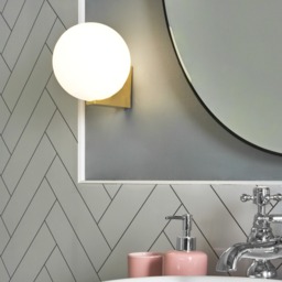 Bola 1 Light Bathroom Wall Light - Satin Brass - thumbnail 5