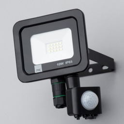 Langton Outdoor LED 10 Watt Slimline Wired Flood Light with PIR Sensor - Black - thumbnail 4