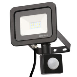Langton Outdoor LED 10 Watt Slimline Wired Flood Light with PIR Sensor - Black - thumbnail 1