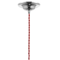 Decorative Twisted Braided Cable Nickel Light Fitting - Red - thumbnail 4
