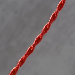 Decorative Twisted Braided Cable Nickel Light Fitting - Red - thumbnail 2