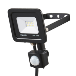 Stanley 10 Watt LED Slimline Outdoor Flood Light with PIR Sensor - Black - thumbnail 5