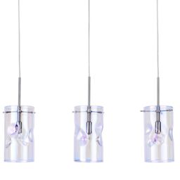 Visconte Monet 3 Light Petroleum Tinted Glass Ceiling Pendant - Chrome