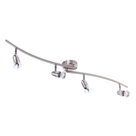 Ronja 4 Light Ceiling Spotlight Bar with LED Bulbs - Chrome