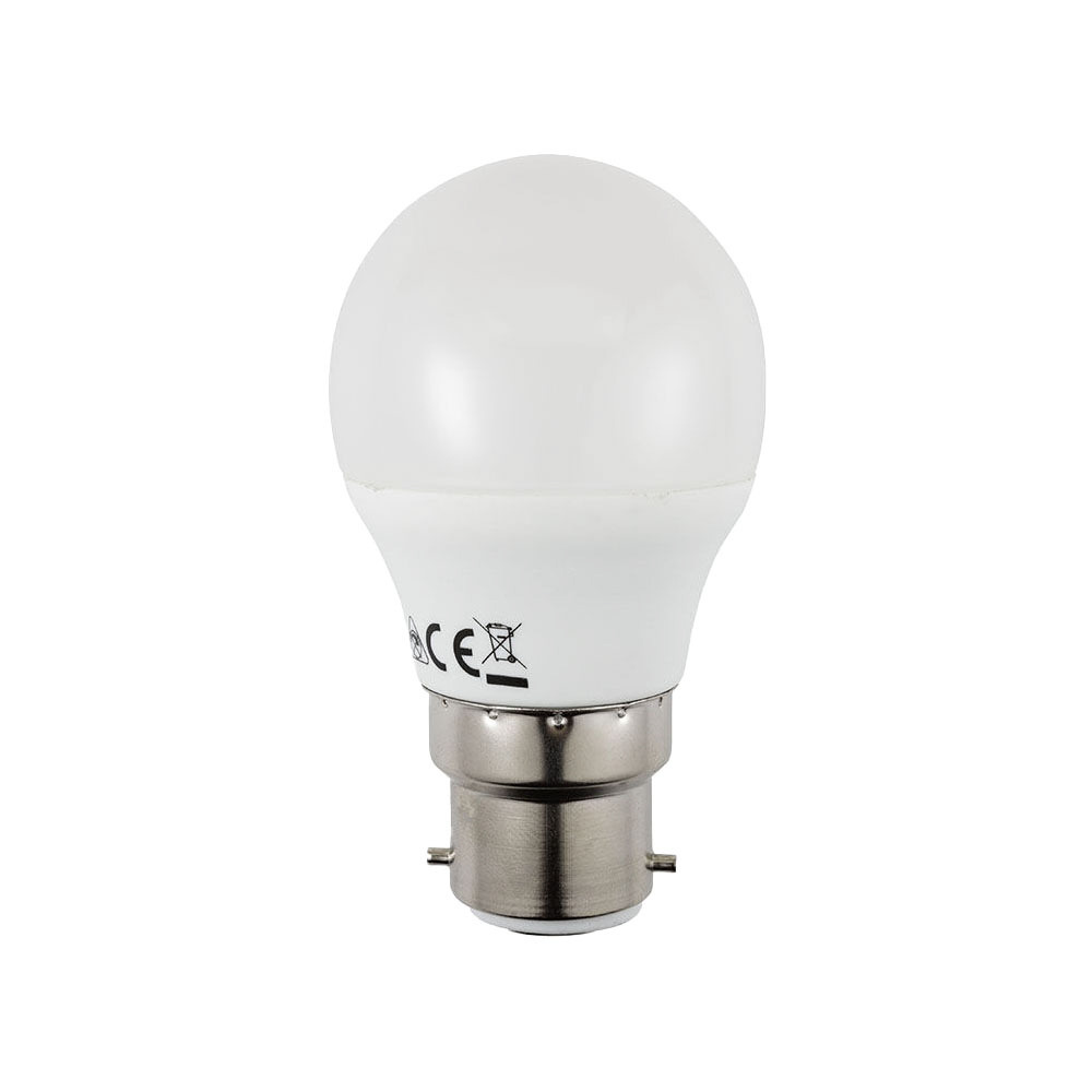 6 Watt LED B22 Bayonet Cap Golf Ball Light Bulb - Warm White - image 1