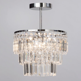 Vasca Crystal Bar Bathroom Chandelier Semi Flush - Chrome - thumbnail 3