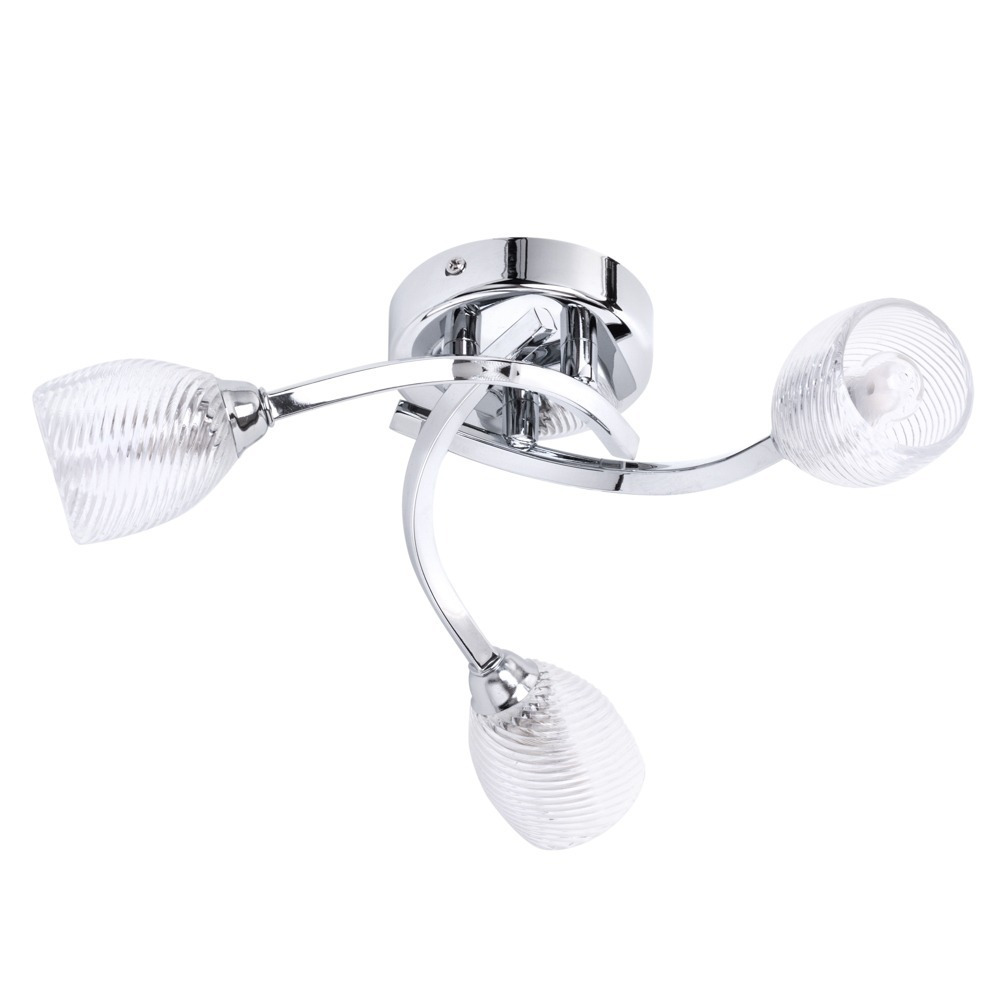 Catri 3 Light Bathroom Flush Ceiling Light - Chrome - image 1