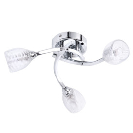 Catri 3 Light Bathroom Flush Ceiling Light - Chrome - thumbnail 1