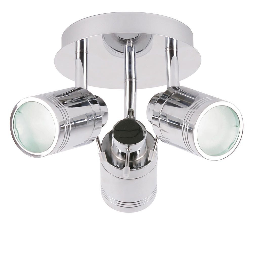 Hugo 3 Light Bathroom Ceiling Spotlight Plate - Chrome - image 1