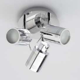 Hugo 3 Light Bathroom Ceiling Spotlight Plate - Chrome - thumbnail 3