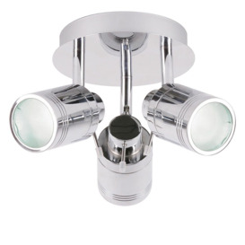 Hugo 3 Light Bathroom Ceiling Spotlight Plate - Chrome