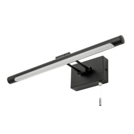 IP44 Rated Picture Wall Light with Pull Cord - Matte Black - thumbnail 1