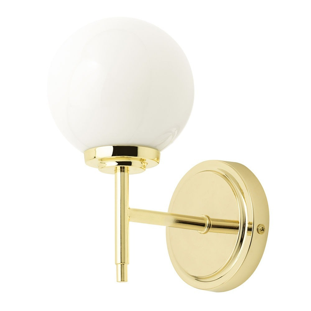 Preston 1 Light Bathroom Globe Wall Light - Brass - image 1