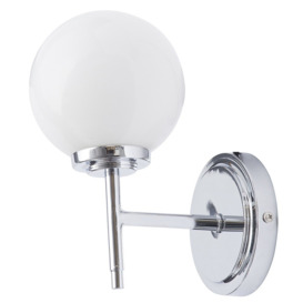 Preston 1 Light Bathroom Globe Wall Light - Chrome - thumbnail 1
