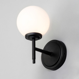 Preston 1 Light Bathroom Globe Wall Light - Matte Black - thumbnail 2