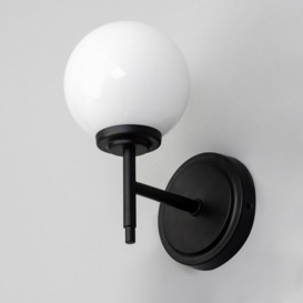 Preston 1 Light Bathroom Globe Wall Light - Matte Black - thumbnail 3