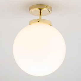 Preston 1 Light Bathroom Semi Flush Globe Ceiling Light - Brass - thumbnail 3