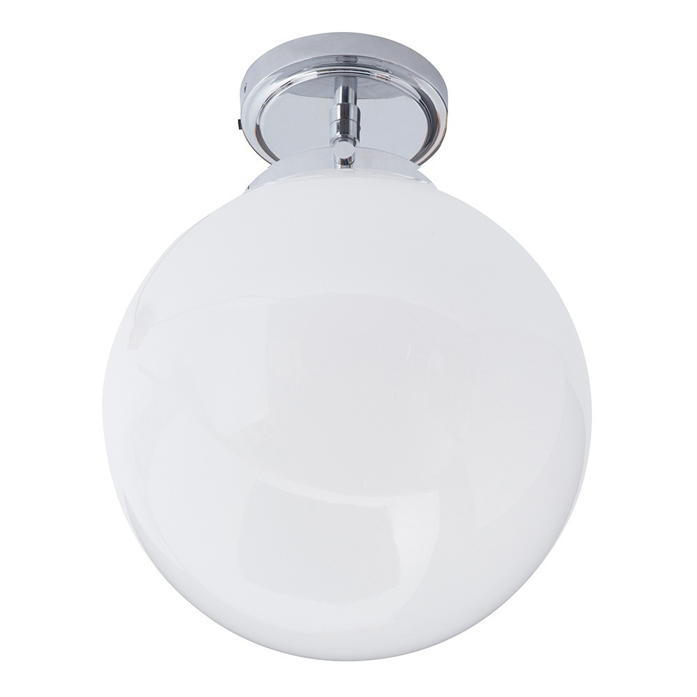 Preston 1 Light Bathroom Semi Flush Globe Ceiling Light - Chrome - image 1