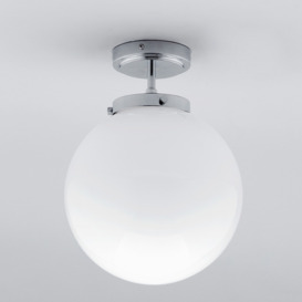 Preston 1 Light Bathroom Semi Flush Globe Ceiling Light - Chrome - thumbnail 3