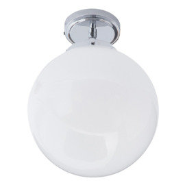 Preston 1 Light Bathroom Semi Flush Globe Ceiling Light - Chrome - thumbnail 1
