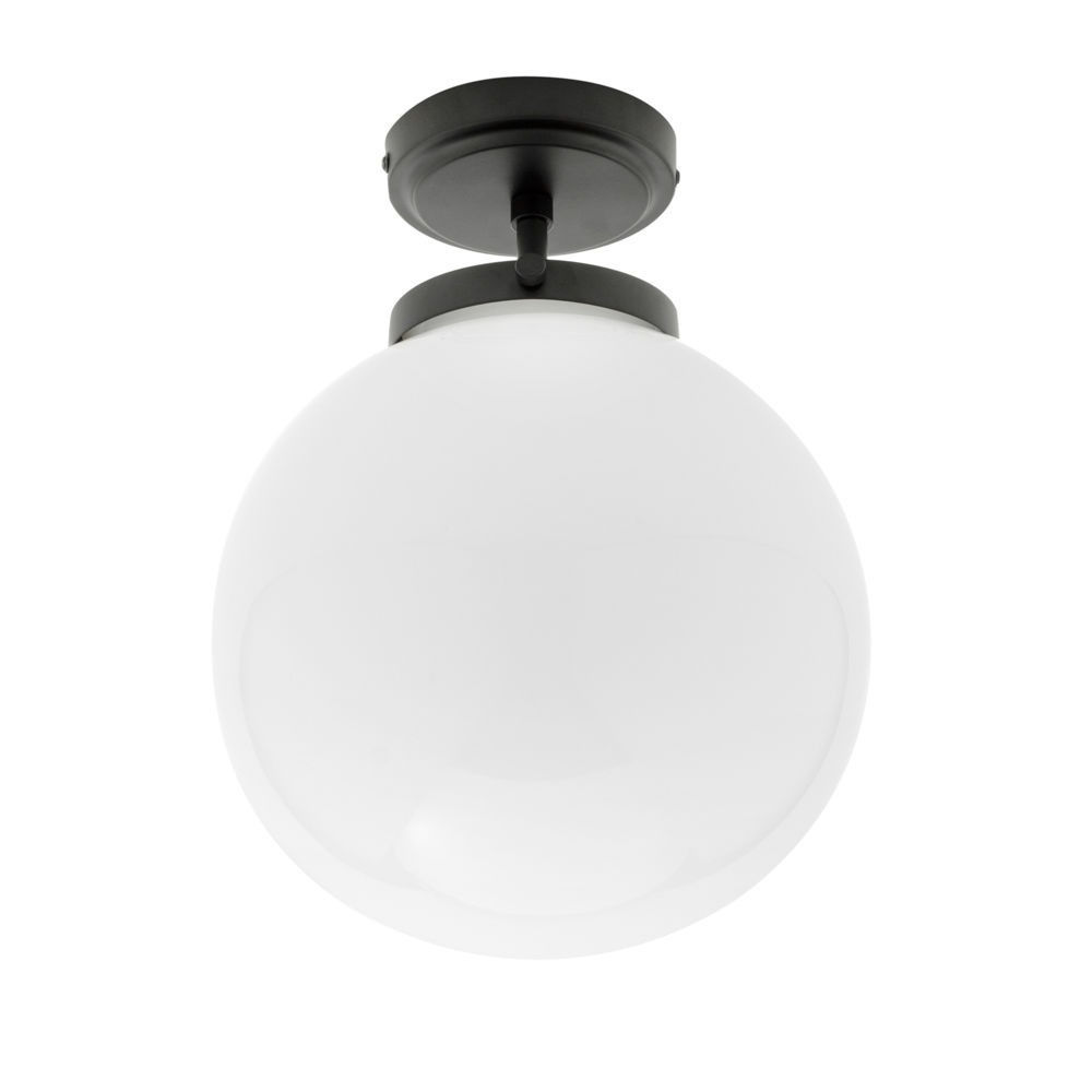 Preston 1 Light Bathroom Semi Flush Globe Ceiling Light - Matte Black - image 1