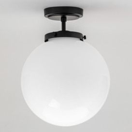 Preston 1 Light Bathroom Semi Flush Globe Ceiling Light - Matte Black - thumbnail 3