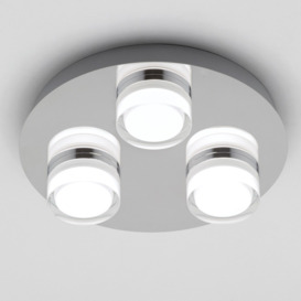 Bolton Bathroom 3 Light LED Flush Ceiling Spotlight Plate - Chrome - thumbnail 2