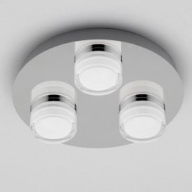 Bolton Bathroom 3 Light LED Flush Ceiling Spotlight Plate - Chrome - thumbnail 3