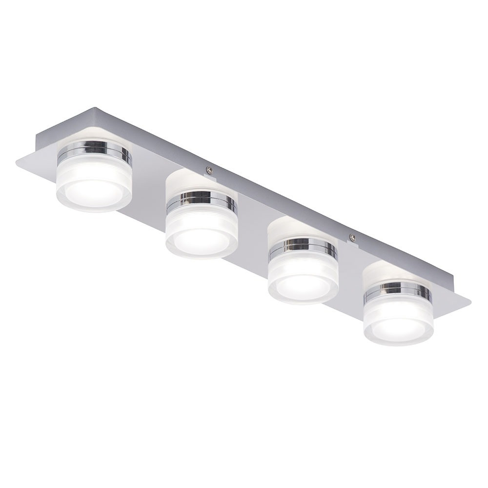 Bolton Bathroom 4 Light LED Flush Ceiling Spotlight Bar  - Chrome - image 1