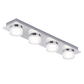 Bolton Bathroom 4 Light LED Flush Ceiling Spotlight Bar  - Chrome - thumbnail 1