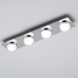 Bolton Bathroom 4 Light LED Flush Ceiling Spotlight Bar  - Chrome - thumbnail 2